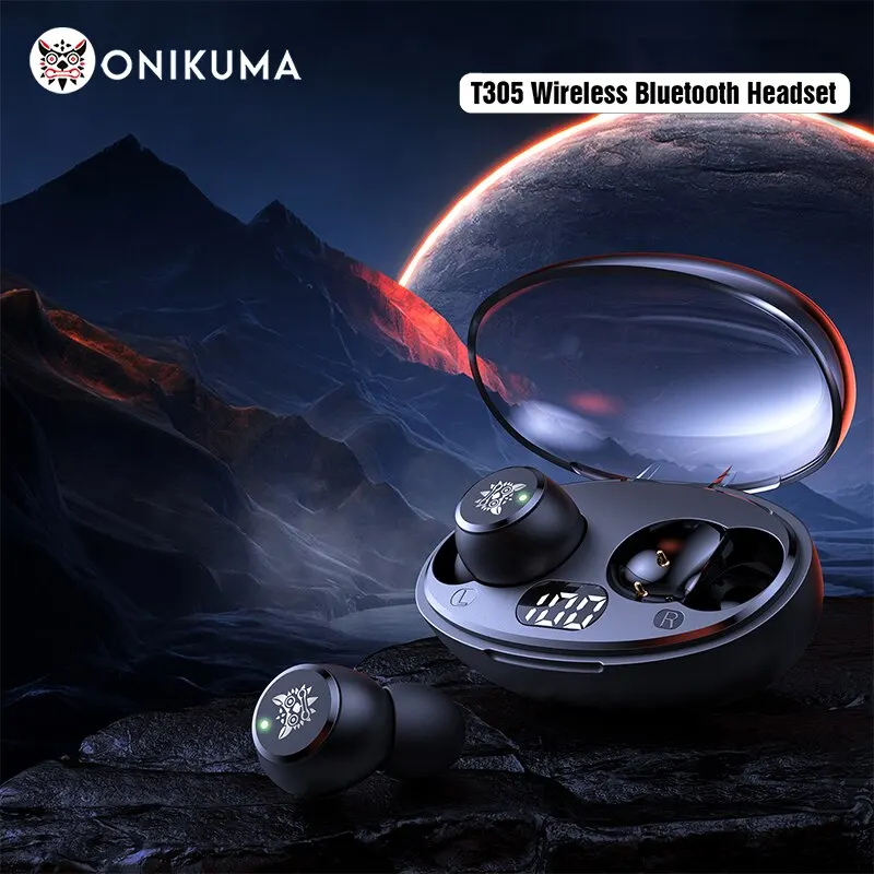 ONIKUMA T305 TWS Wireless Slúchadlá slúchadiel HIFI Stereo slúchadlá LED displej s mikrofónom