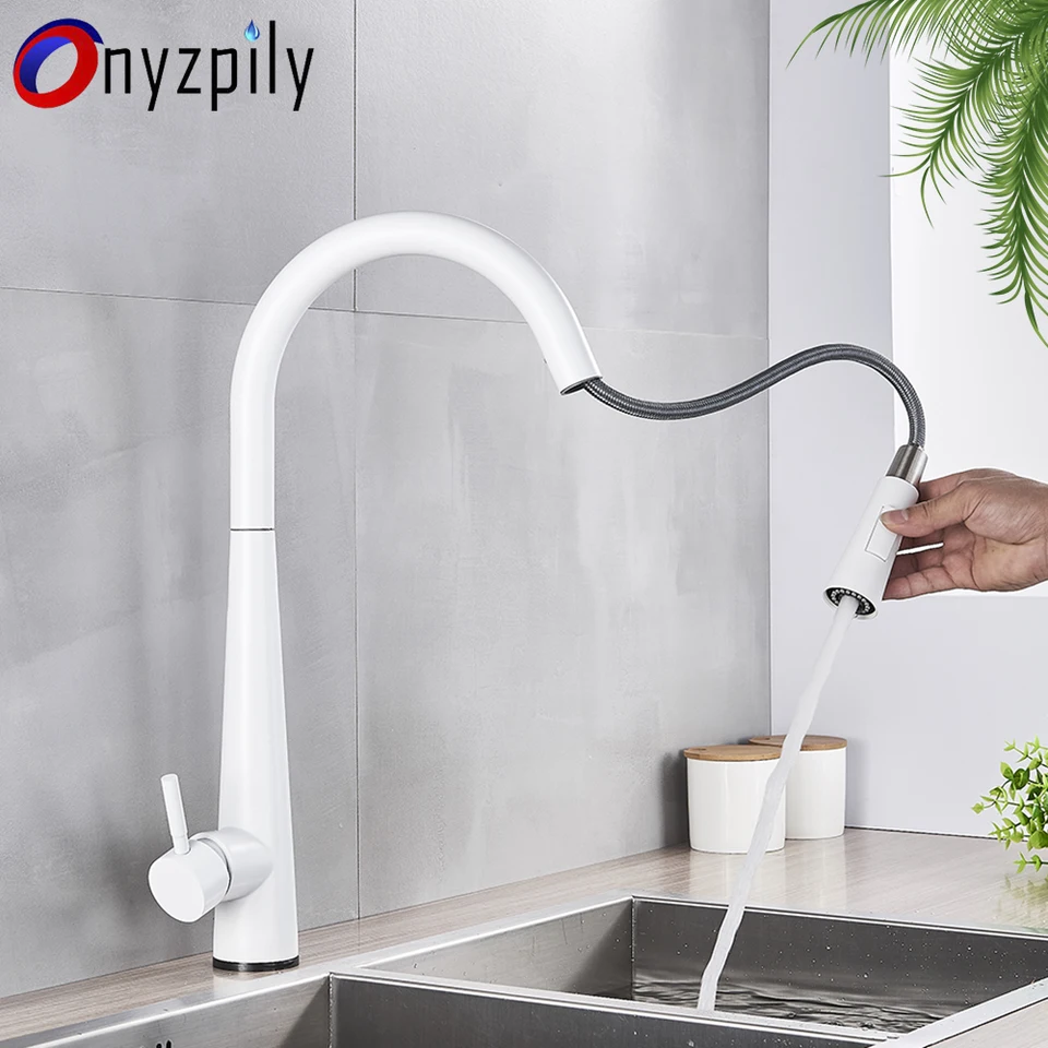 Onyzpily čierne kuchynské kohútiky Micacet Faucet Single Other vytiahnutie kuchynského umývadla pre kuchynské umývadlo mixertap potok postrekovačka nainštalovaná