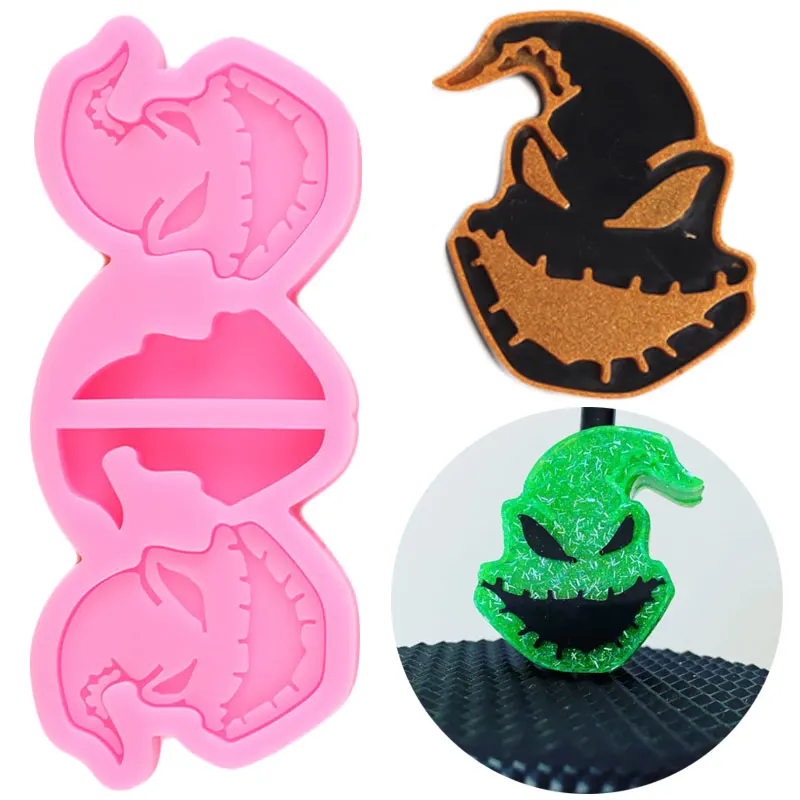 Oogie boogie slaw topper silikónové formy žolk lebka hlava epoxidová živici pleseň Halloween želé s cukrovinkou čokoládová pleseň fondant
