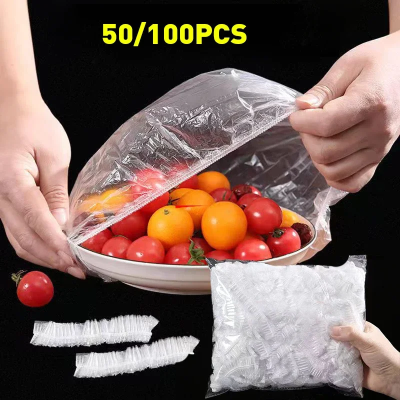 Opakovane použiteľný jednorazový pokryt jedla Plastový obal odolné elastické veko potravín pre misky elastické taniere kryty pre kuchynské jedlo vrecko na šetrič potravín