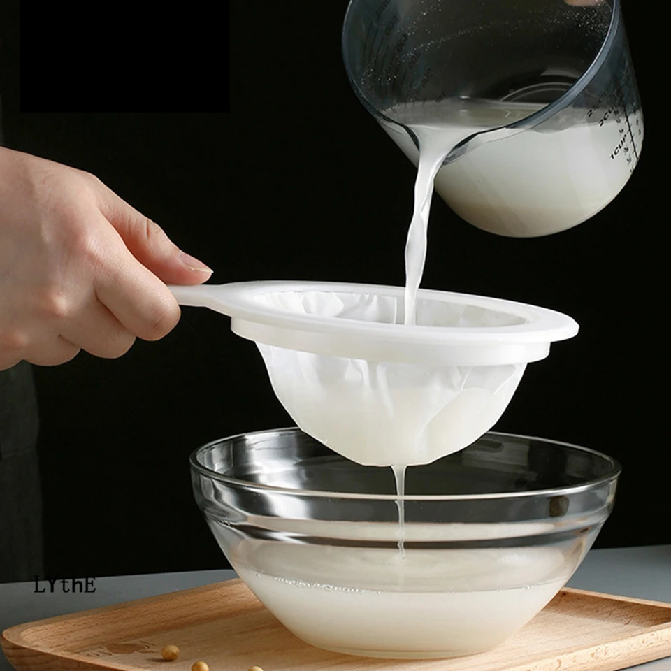 Opakovane použiteľný nylonový filter sieťovky Spoon Super jemné Corander Slove sito sit pre medové džúsy sójové mlieko káva Yogurt Yogurt Filtre