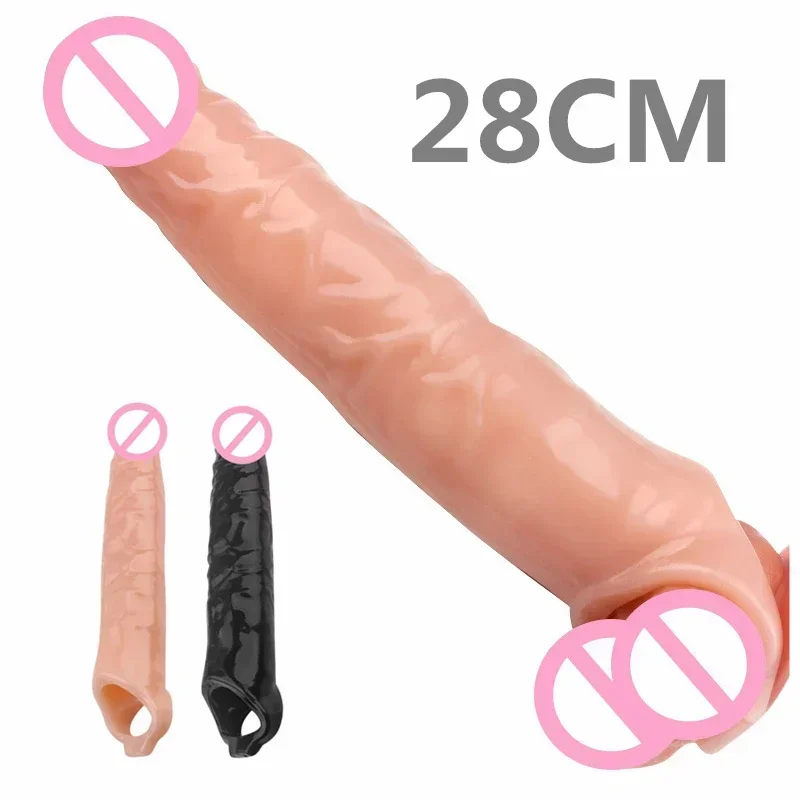 Opakovane použiteľný veľký penis rukávový penis predlžovač silikónového kondómu kohút predlžovanie vtáka Zvlášť Oneskorené hračky ejakulácie sexuálnych hračiek pre mužov