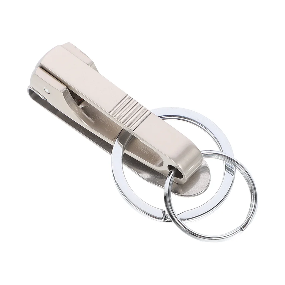 Opasok Keychain Kov kovový kovový prsteň pásov Titanium Clip Držiteľ automobilových príslušenstiev vodítka