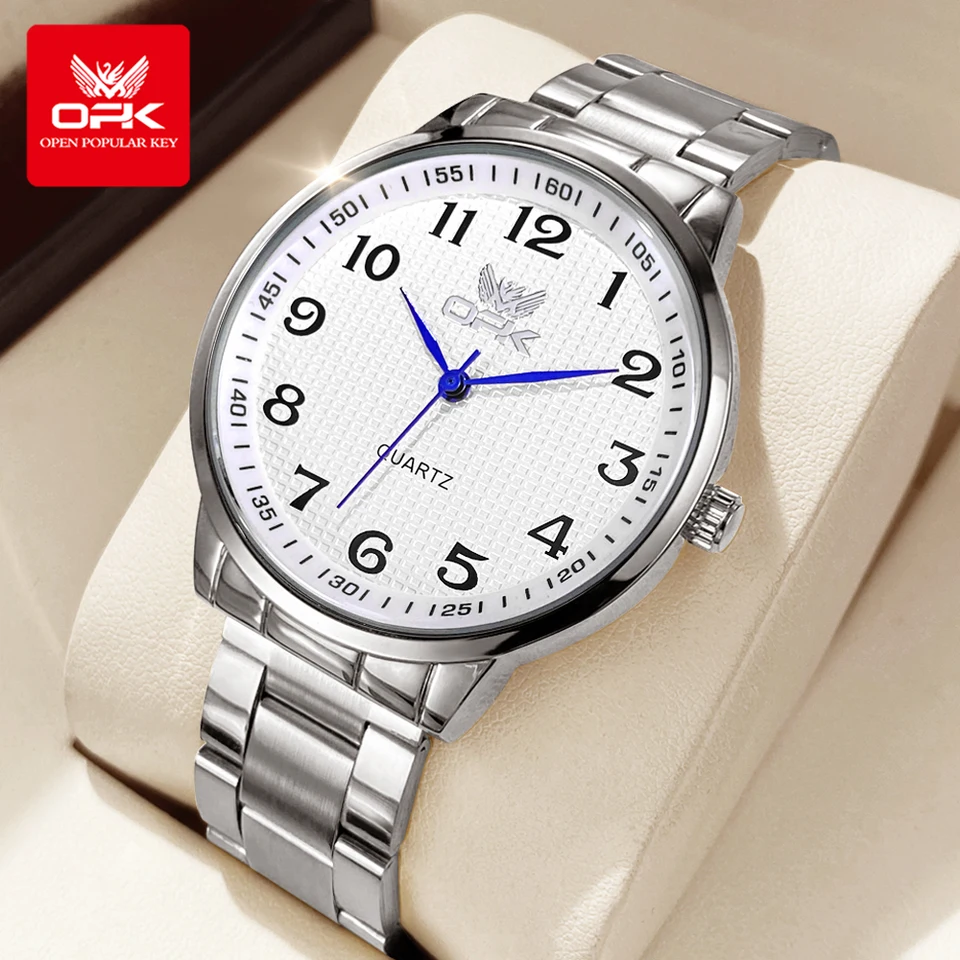 OPK 6008 hodinky pre mužov Nerezová oceľ Nová módna značka Luxusné kremeň hodinky Waterproof Pánske hodinky Automatické hodinky Reloj