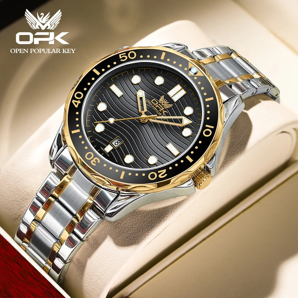 OPK Brand Watch Hot Predaj vodotesných oceľových pásov pánske hodinky 8152