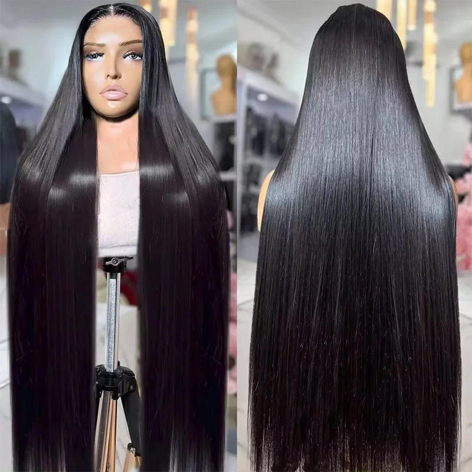 Opotrebovať a choďte rovno 13x4 bez Gluefly Lace Front Human Hair Parochne bielené uzly pred rezom bez lepidla 7x5 vopred prasknuté čipky pre ženy