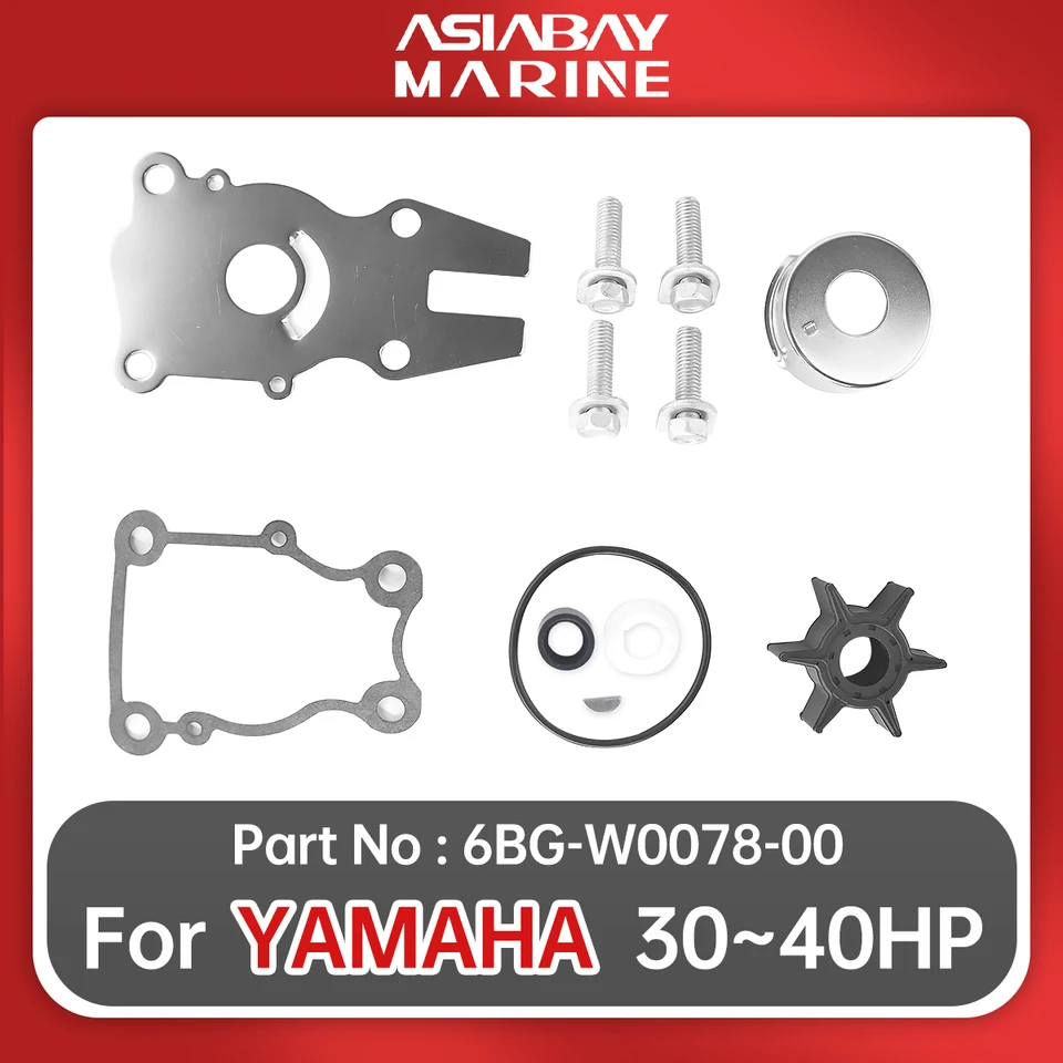 Oprava súpravy na opravu vodného čerpadla pre prívesok Yamaha F30 F30 30HP 40HP 6H4-44352-02 Loď námorný loď Part 6BG-W0078-00