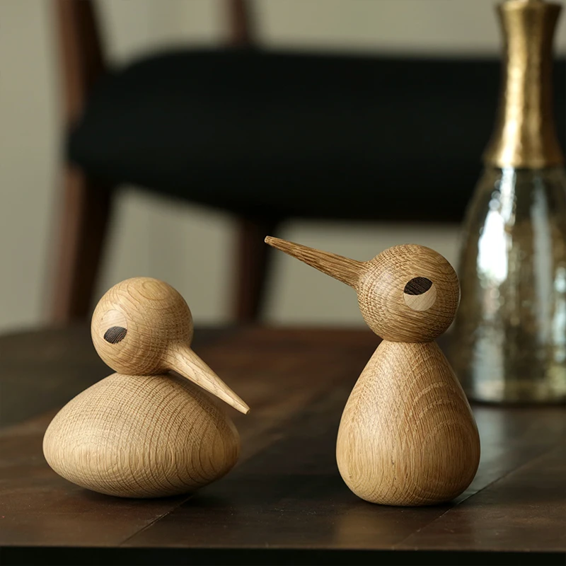 Oprotík Bird Creative Creative Darce z čistého ručne vyrábaného dekorácie masívneho dreva v Nordic Dánsko Puppet drevené drevené vtáky Soft Deco