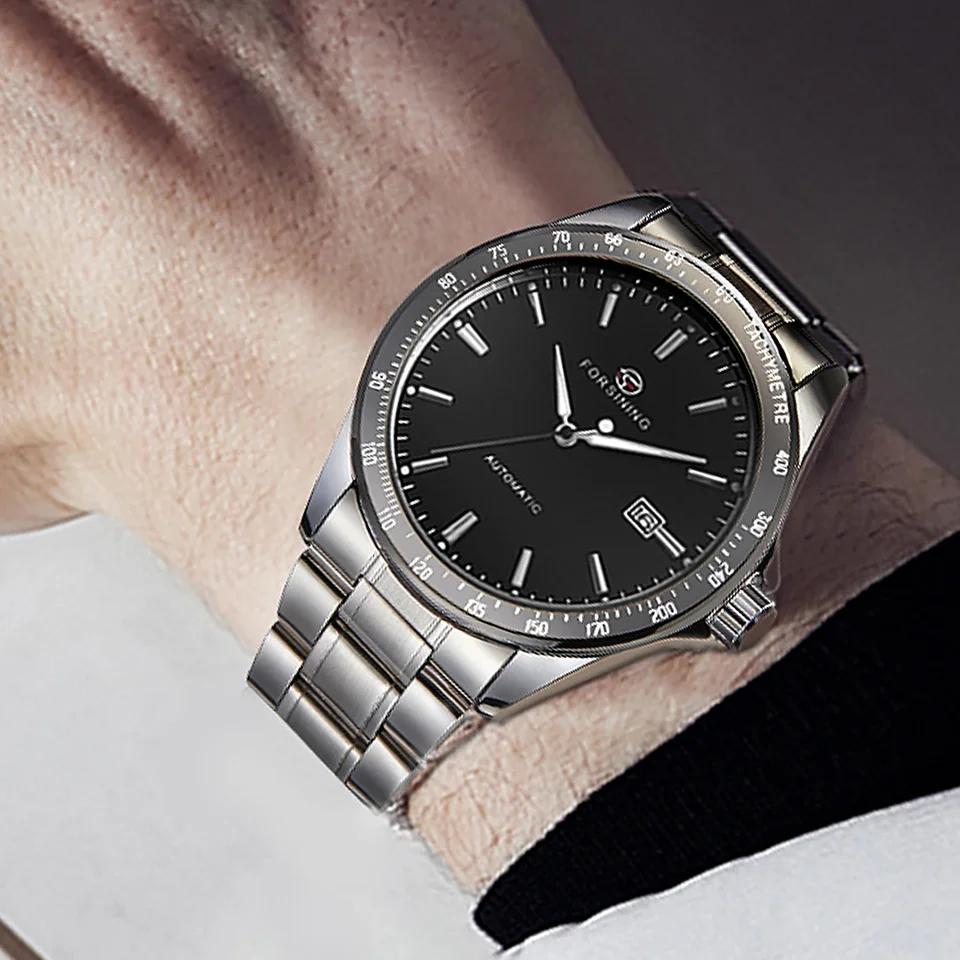 Oprávnenie originálneho kalendára automatického pohybu Man Watch Mechanical z nehrdzavejúcej ocele Elegantné pánske zápästie Luxury Clowwork