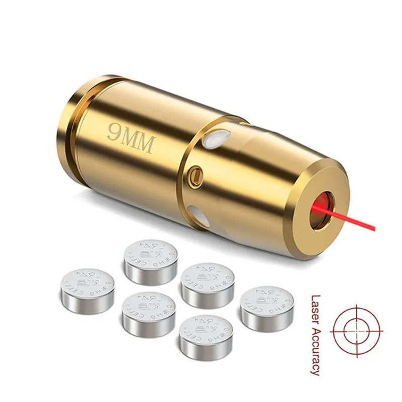 Optická kazeta červená bodka laser otvor mosadz 9 mm vrták pre pištoľ Pistol Rifle Scope Hunting Accessories 6 Batte