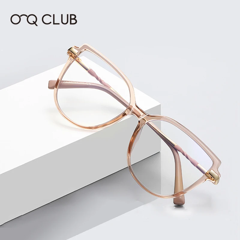 OQ Club Stylish veľký rám proti modrým svetlom čítania okuliarov Prispôsobené Oftalmické snímky na predpis