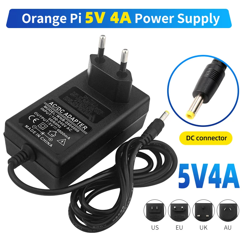 Orange PI 4LTS 5V 4A napájací zdroj 100-240V DC 4.0 Nabíjačka Adaptéra rozhrania EÚ US