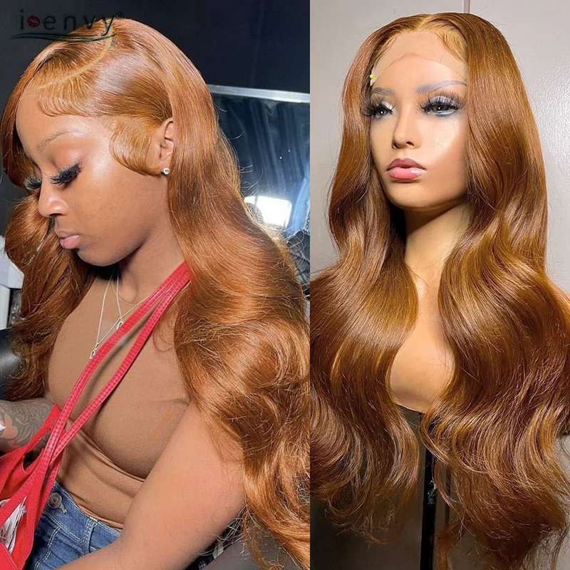 Oranžová hnedá čipka predné parochne sfarbená zázvorová blondínka 13x6 čipky čelné ľudské vlasy parochne Remy Burgundia Red Body Wave Lace Lace predná parochňa