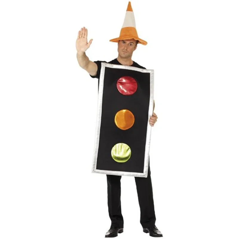 Oranžové a čierne semafor Unisex Halloween kostým dospelých kostým pre dospelých