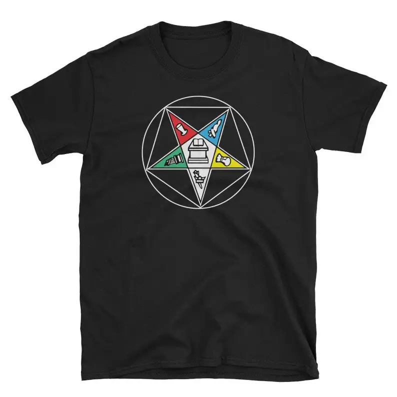Order of Eastern Star Color Ezoterický symbol s krátkym rukávom Unisex tričko