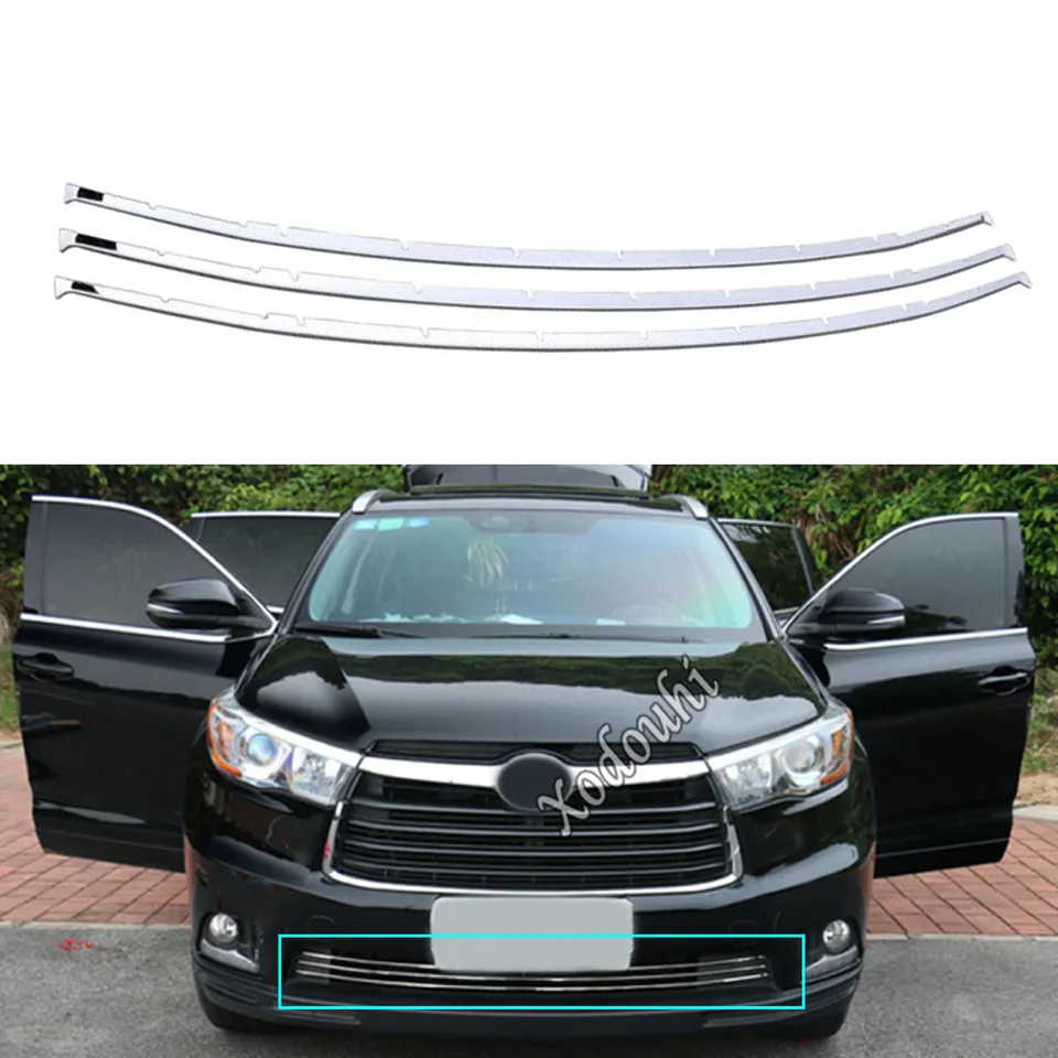 Orezanie nárazníka s automobilovým nárazníkom predné dno pretekárske mriežky mriežky GRILLE Rám pre Toyota Highlander 2015 2016 2017 2018 2019 2020