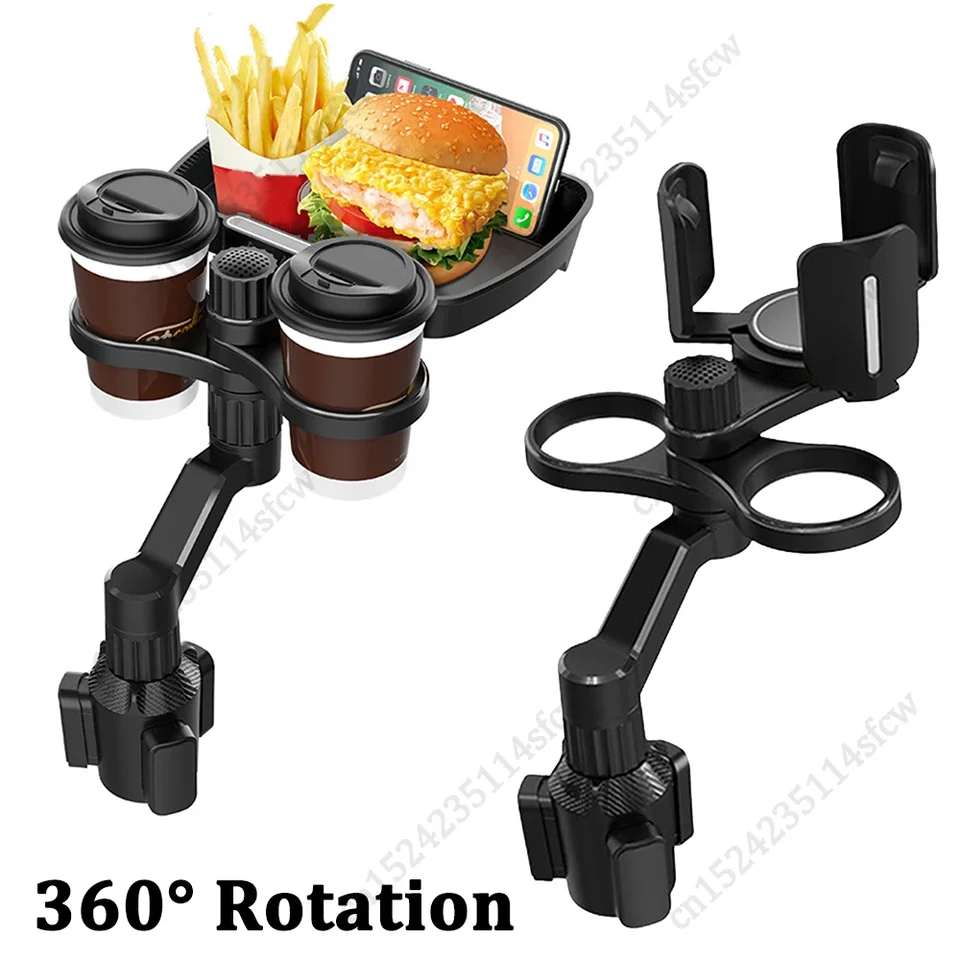 Organizátor automobilov 360 stupňov Rotujúci okamžitý držiak na rezance 3 v 1 Snack Food Police Automatic Cup Support Expander Auto Príslušenstvo