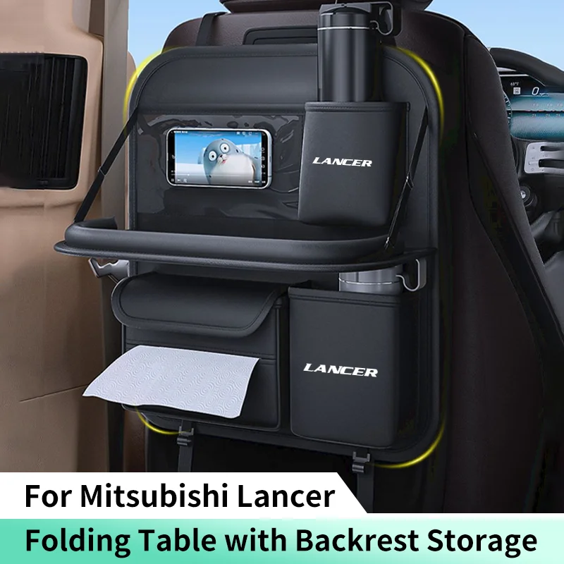 Organizátor chrbta autosedačky pre Mitsubishi Lancer 10 3 EV x ASX Automatické zadné sedadlá SKLADOVÁ SKLADA S KOŽNOSTI SABLE TABLE TABLE Držiak na tablety