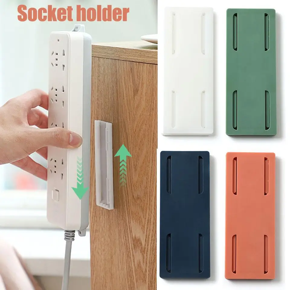 Organizátor držiaka zásuvky Organizátor Socket Fixer Výkonný bezproblémový kábel namontovaný na stene