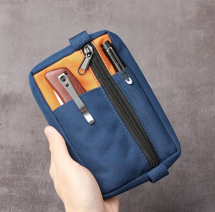Organizátor EDC Pocket Organer Double Zipper Bag Malé vrecko na úžitok, ktorý drží tašku na skladovanie noža na baterku