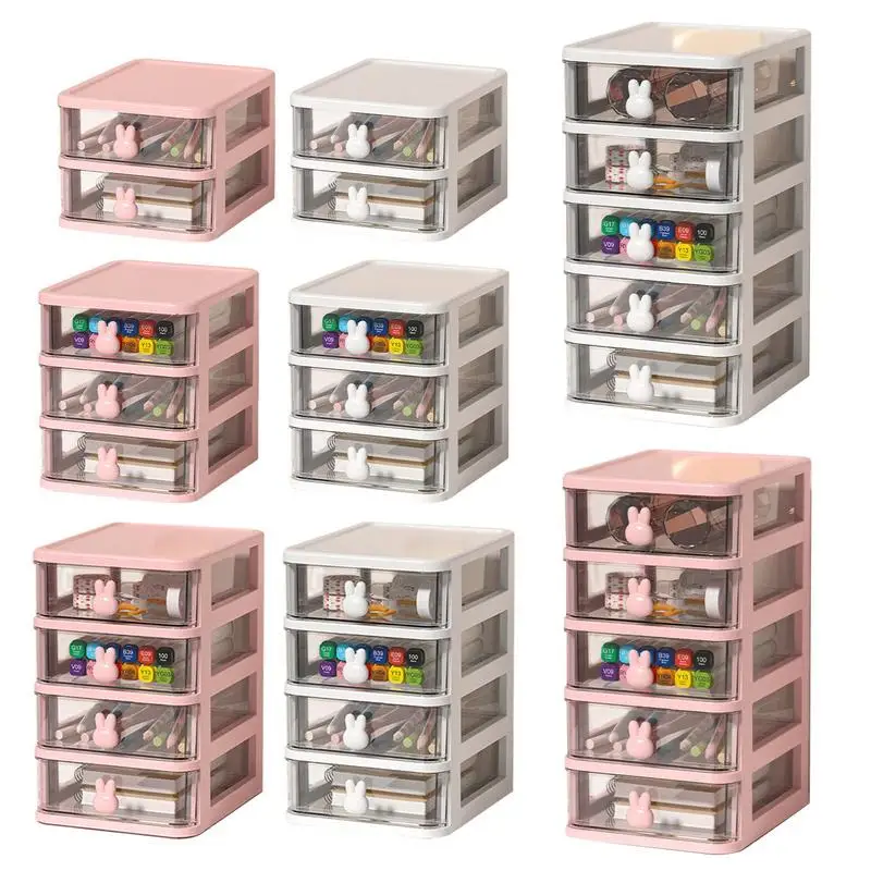 Organizátor malého stola 4 úrovne Clear Cosmetic Makeup Organizátor Organizátor stolov s zásuvkami na skladovacie úložné priestory pre umelecké remeslá