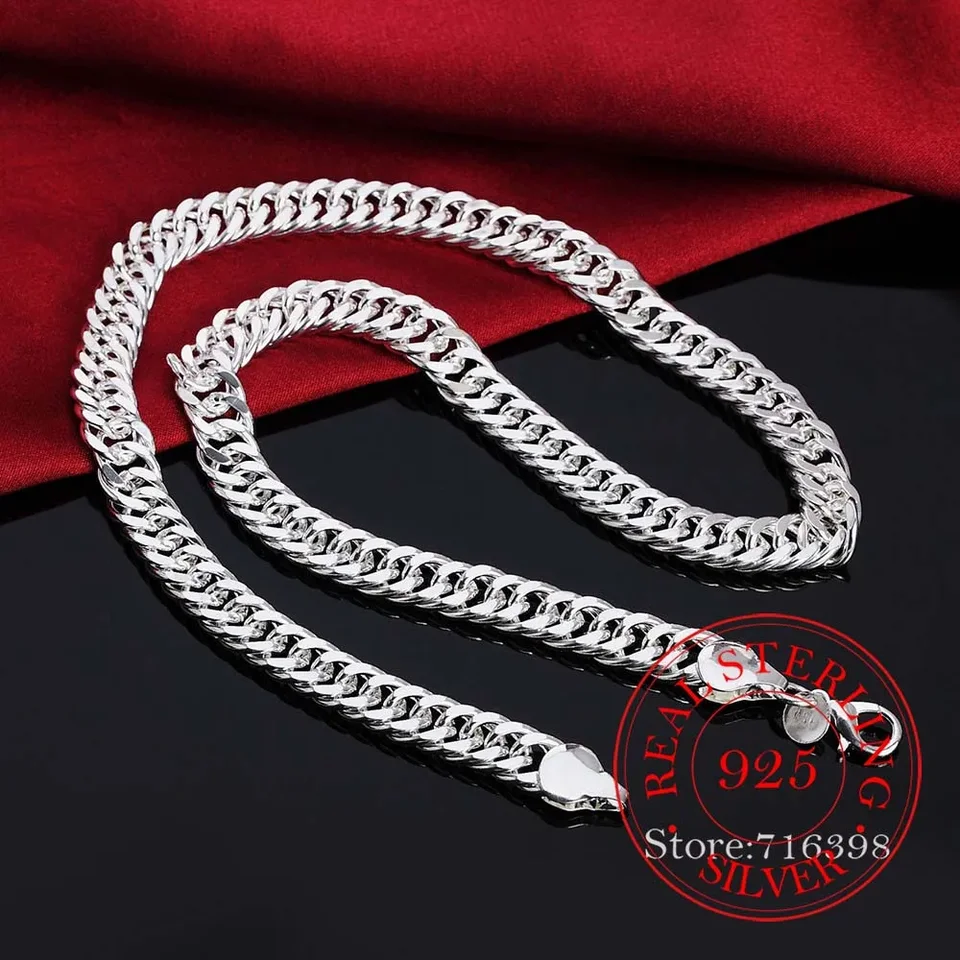 Orginal 925 Sterling Silver, 100% chlapci Pánske jemné 10 mm 24 palcových náhry