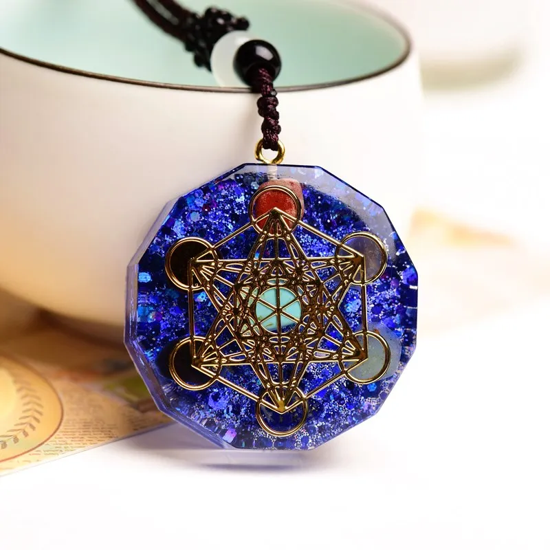 Orgonit Energy Pendant Natural Crystal Chakra Energizing Orgonitov náhrdelník prináša šťastný náhrdelník absorbuje negatívny energetický gife