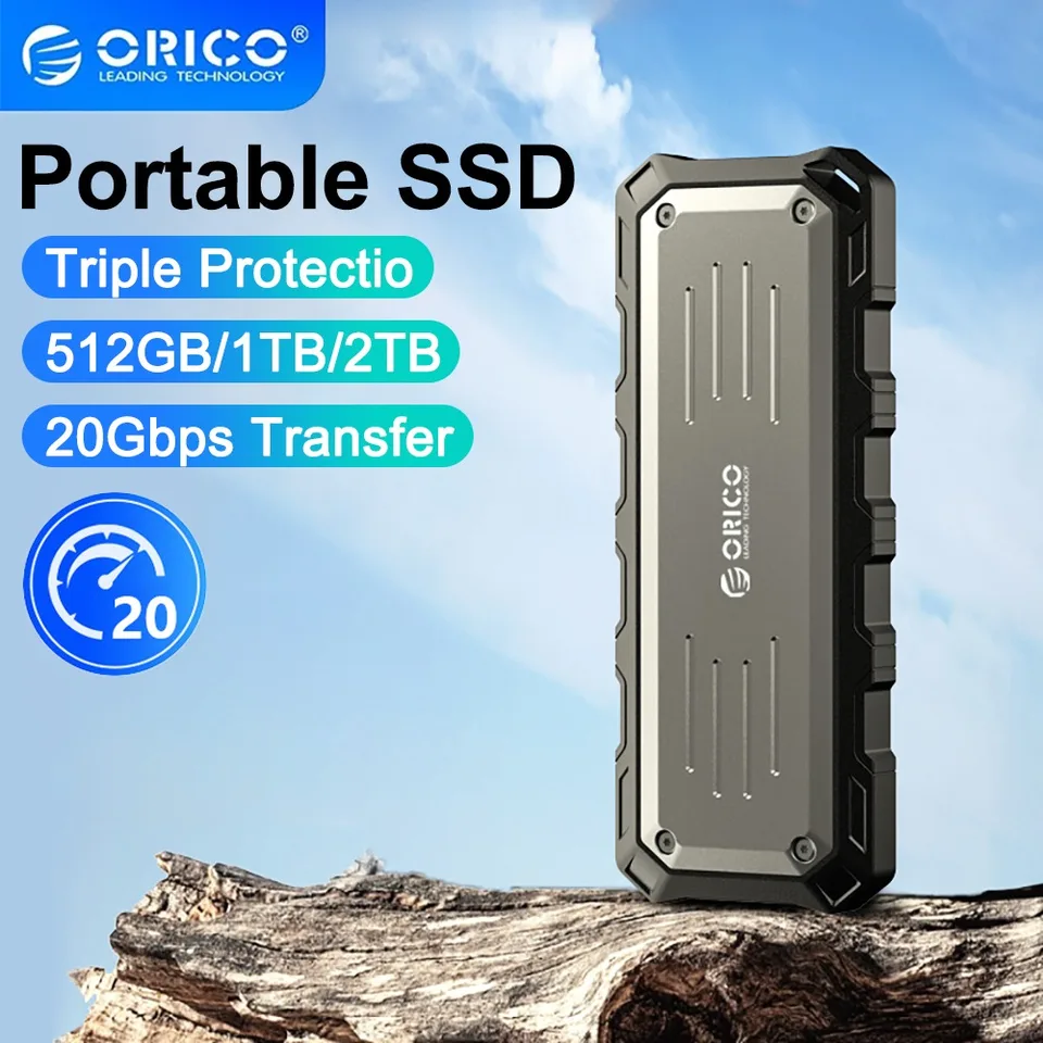 ORICO Prenosný SSD 20 GBPS Externý tuhý stav 2TB 1TB USB 3.2 Typ- C PSSD pre vonkajších pracovníkov fotografa nepremokavý fotograf