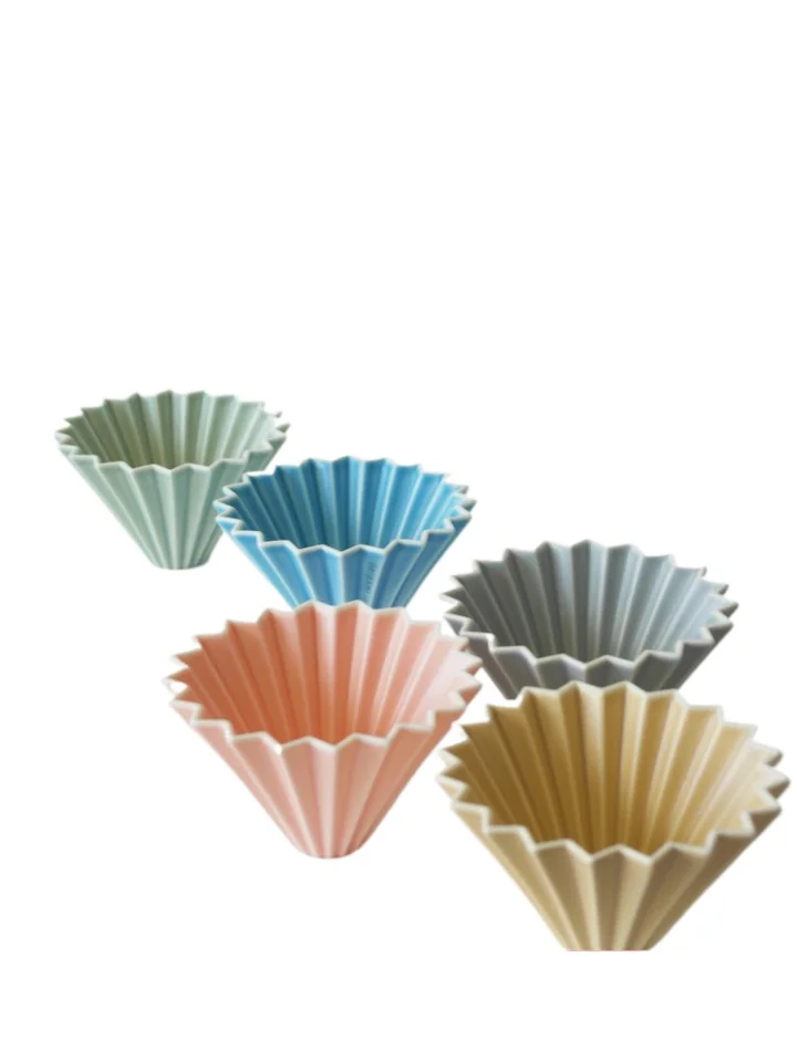 Origami 1-2 šálky 2-4 šálky origami filtračné šálky ručne vyrábané kávové šálky keramické šálky koláča Filter bez dreveného podnosu