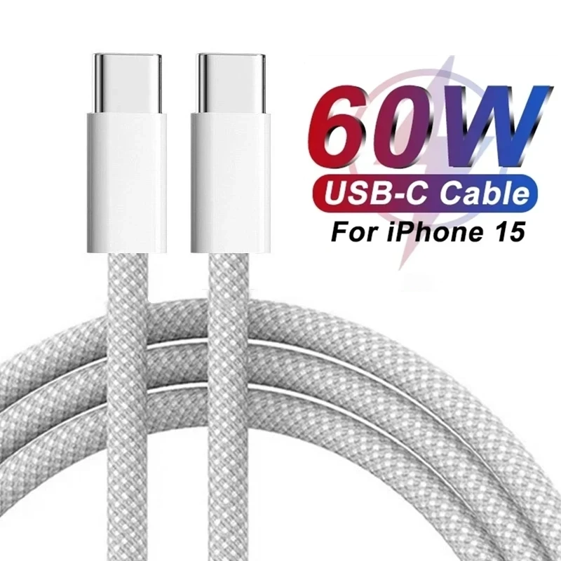Original 60W USB C až USB C Rýchle nabíjanie PD kábel pre iPhone 15 Pro Max Plus iPad Air 5 Samsung Huawei Xiaomi Type-C do typu-C