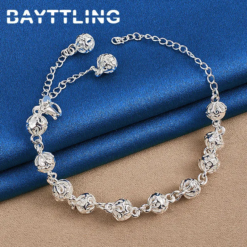 Original 925 Sterling Silver 8 palcov Charm Guľový náramok pre ženy Módna párty svadobné manželky Šperky doplnky