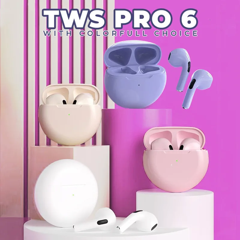 Original Air Pro 6 Tws Wireless Bluetooth Serchone Mini Suars Suarps Headset pre slúchadlá Xiaomi Android Apple iPhone pre slúchadlá