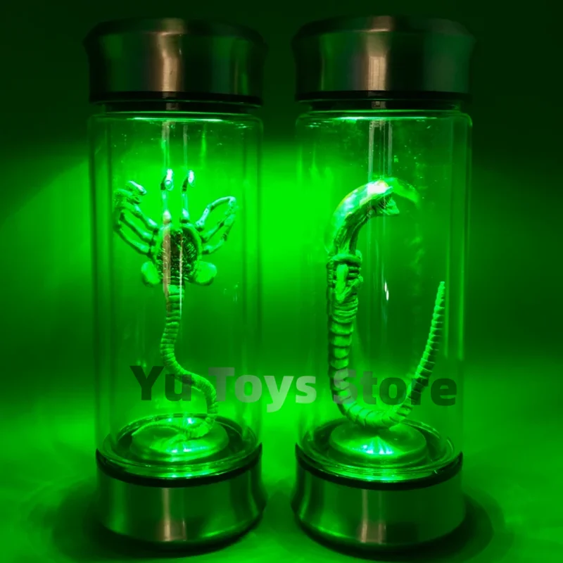 Original Alien Glow Jar Xenomorph Vzorka facehugger chestburster embryo sklo Jar Movie Film Replica Replica domáce dekorácie stolné remeslá