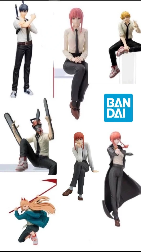 Original Bandai Chainsaw Man Power Denji Makima Hayakawa Aki Anime Action Collectible Ozdoby figúrky modelu hračky narodeniny