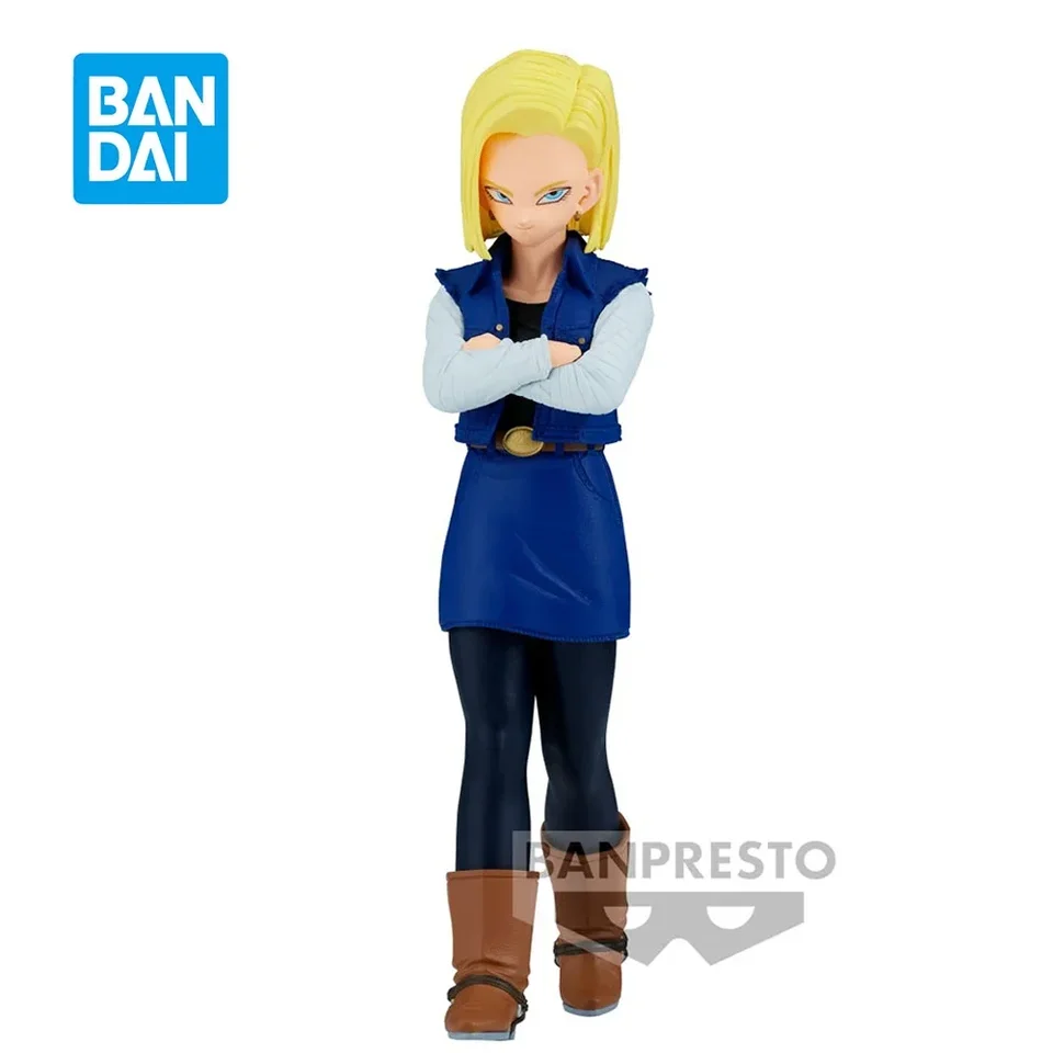 Original Bandai Dragon Ball Z Solid Edge Works - odchod Ju -Hachi Gou Android 18 Originálne anime postava PVC Model Hračky