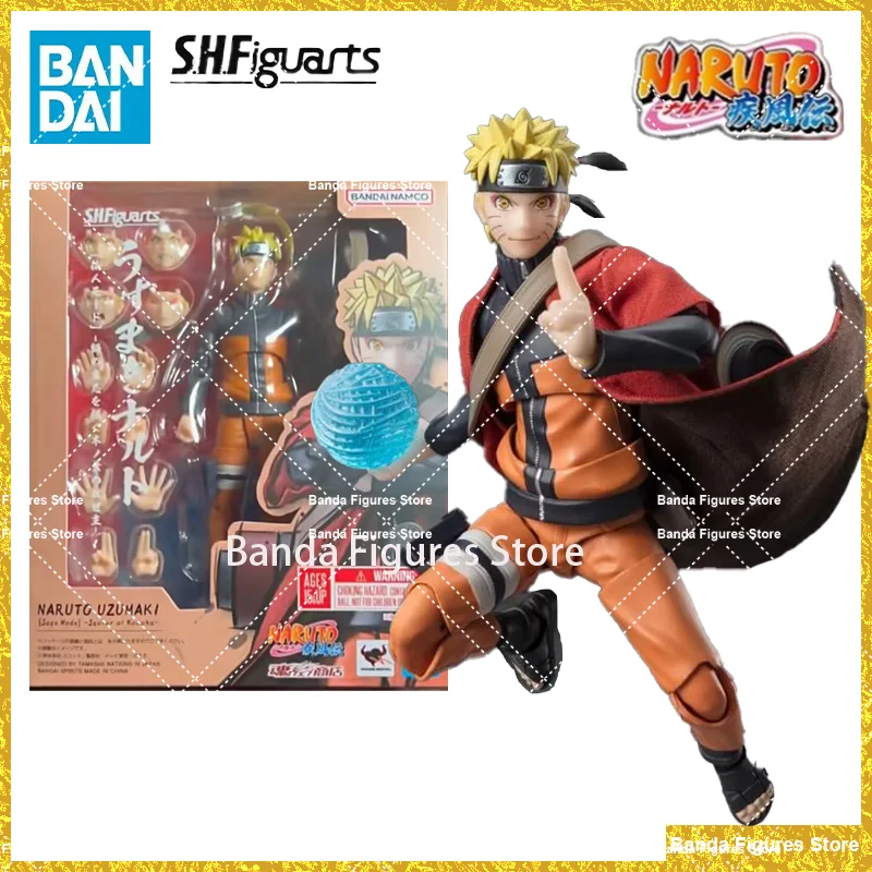 Original Bandai Naruto shfiguarts shf Uzumaki Naruto Sage Režim Spasiteľ Konoha v zásobách Anime Action Figures Model hračky