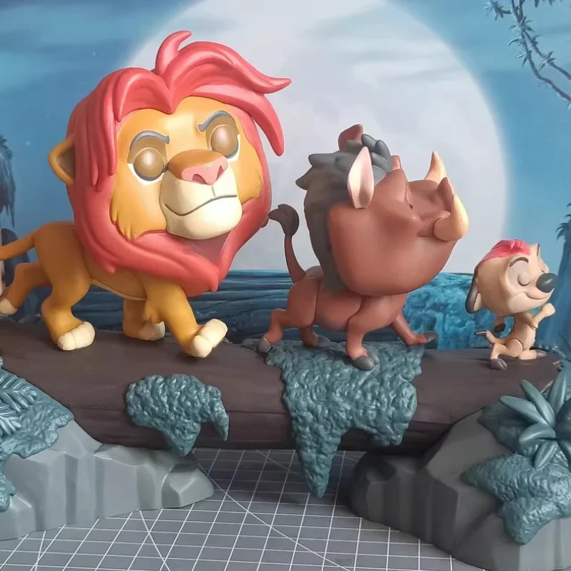 Original Disney Anime The Lion King Simba Pumbaa Timon Action Figum Socha High-end Collection Model Hračky Ozdoby Darčeky pre deti