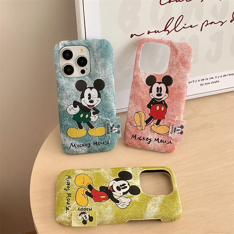 Original Disney Mickey Mouse Pu Hard Peter Puzdro pre iPhone 12 13 14 15 Pro Max 15Pro 14Pro 13Pro roztomilý Cover Cover Funda