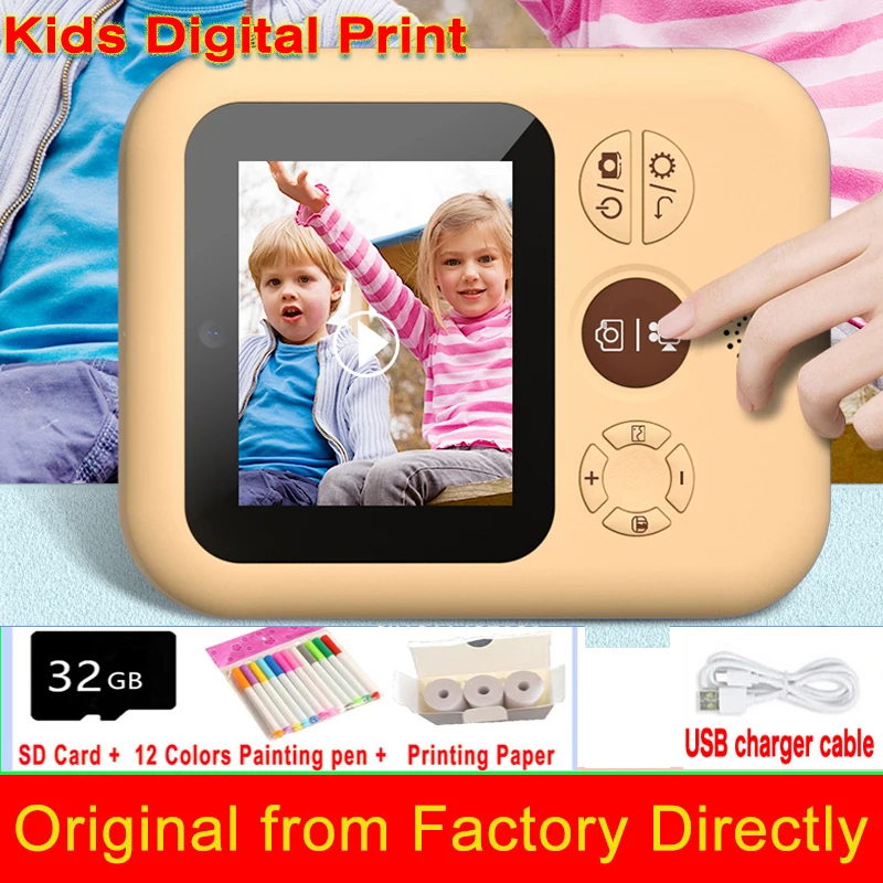 Original H1 Kids Kids Instant Digital Print HD fotoaparát Thermal Printing Digitálna fotografia prenosná mini detská videorekordérka darček