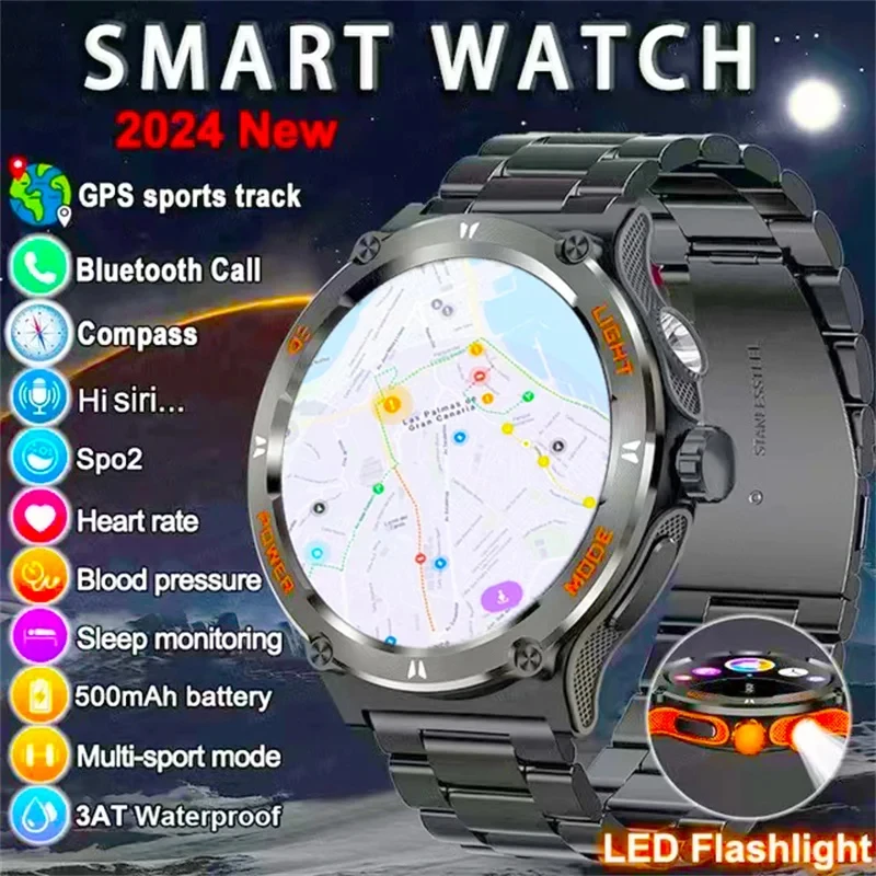 Original KT76 Smart Watch Men 2024 Nový 1,53 palcový športový kompas LED Analýza spánku baterky Bluetooth volá 3atm vodotesný