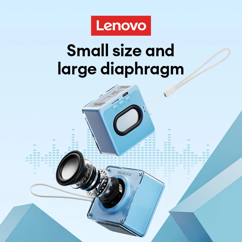 Original Lenovo TS50 Štýlový priehľadný reproduktor Bluetooth V5.4 Prenosný hráč s subwooferom Outdoor na dlhé vzdialenosti Nový reproduktor