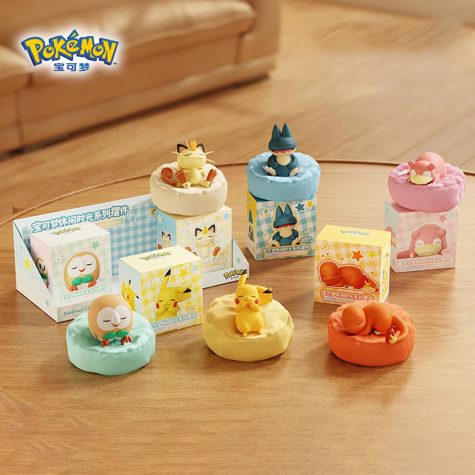 Original Pokémon Anime Pikachu Meowth Charmander Sleeping Cute Kawaii Decoration Decoration Jewelry Handsove Darček