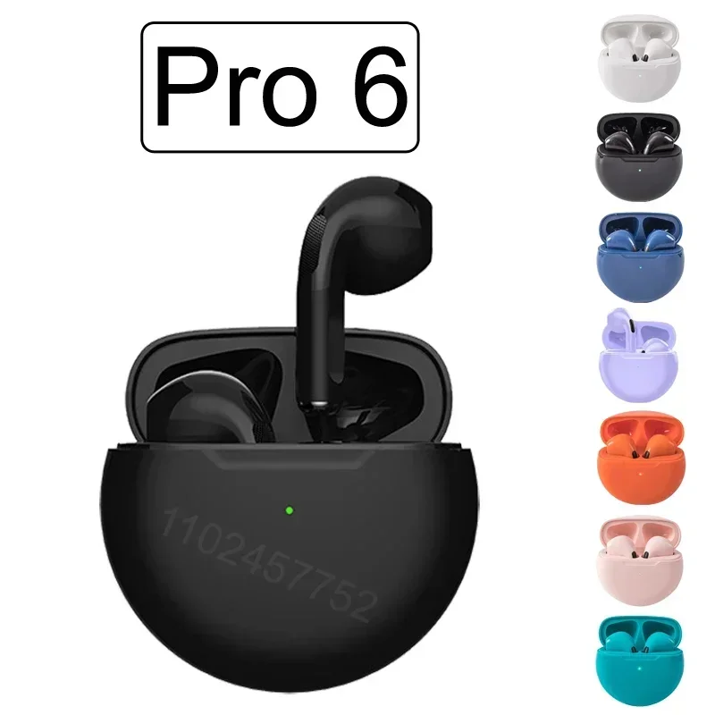 Original Pro 6 slúchadlá Tws Bluetooth Wireless Serfones Sports Movement Fitness Headset Low Latency Gaming Hudba HD Mic Earbud