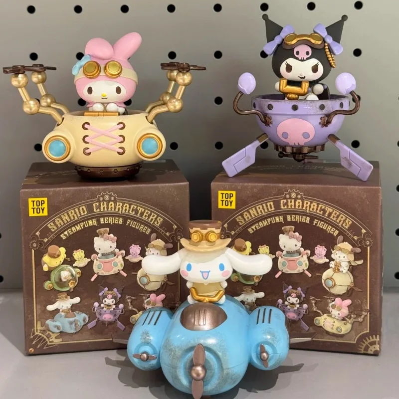 Original Toptoy Sanrio Family Steampunk Series Blind Box MymeLody Kitty Cinnamoroll Pochacco Pom Pom Purin Kuromi Modle Toy