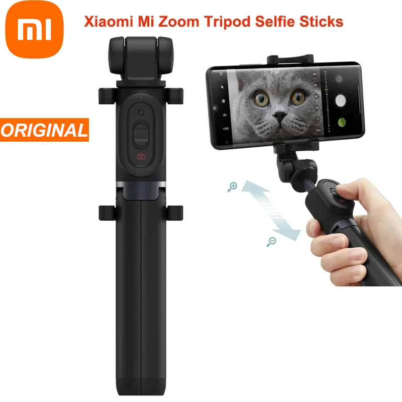 Original Xiaomi Mi Zoom Tarod Selfie Sticks s bluetoothom kompatibilnými diaľkovými skladacími sa roztiahnuteľnými pre iOS Android 360 ° otočky