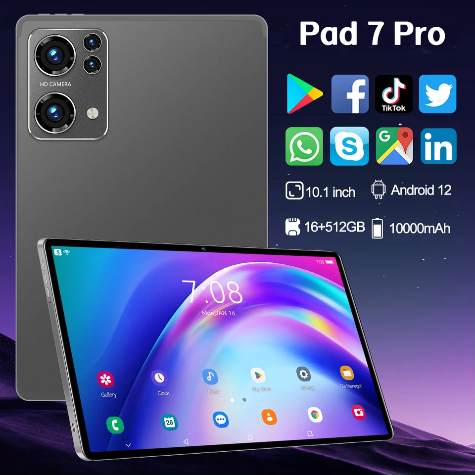 Original Xioami Pad 7 Pro Tablet Android 12 Snapdragon870 16g+1T 10000MAH 5G Dual SIM 10.1inch Tablet PC HD Tablette na celej obrazovke
