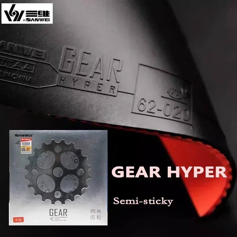 OriginalSanwei Gear Hyper stolný tenis tenisový gumový polopriepustný ping pong gumový list s vopred vyladeným stredným koláčovým špongiou sanwei guma