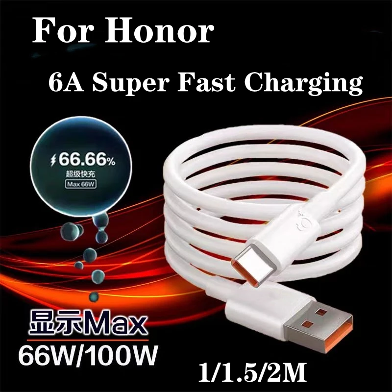 Originál 6A 100W 88W 66W USB TYP C Kábel 1/1,5/2 m Supercharge rýchly charingový riadok pre cti 300 200 100 MAGIC 7 6 5 4 3 Pro