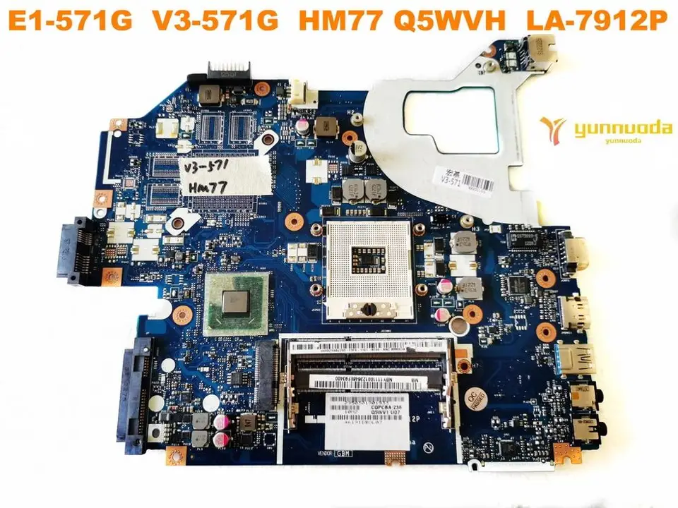 Originál pre ACER E1-571 LAPTOP Základná doska E1-571G V3-571G HM77 Q5WVH LA-7912P Testovaná dobrá preprava zdarma