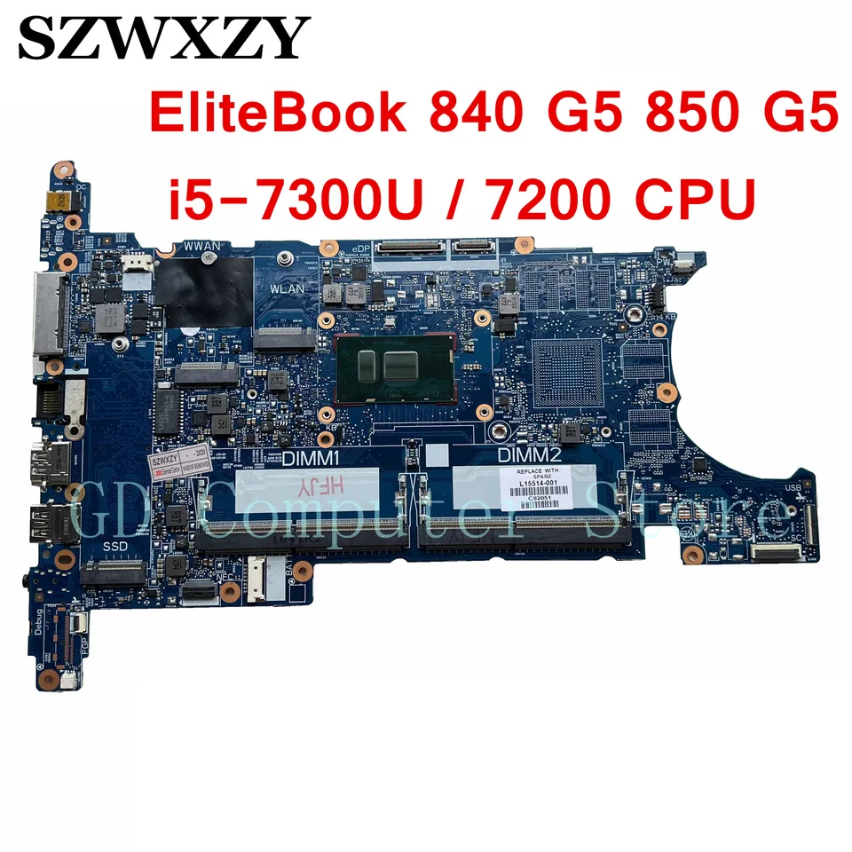 Originál pre HP EliteBook 840 G5 850 G5 LAPTOP Základná doska L15514-601 L15514-001 I5-7300U I5-7200U CPU 6050A2945601-MB